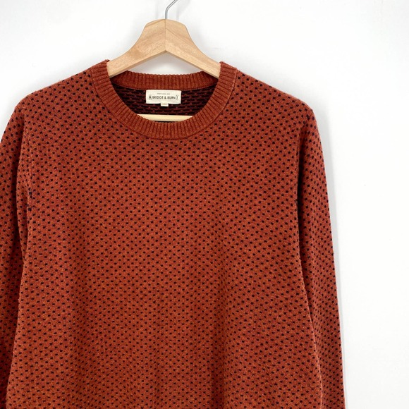 Bridge & Burn Other - Bridge & Burn L Burnt Orange Waffle Knitted Long Sleeve Crew Neck Sweater